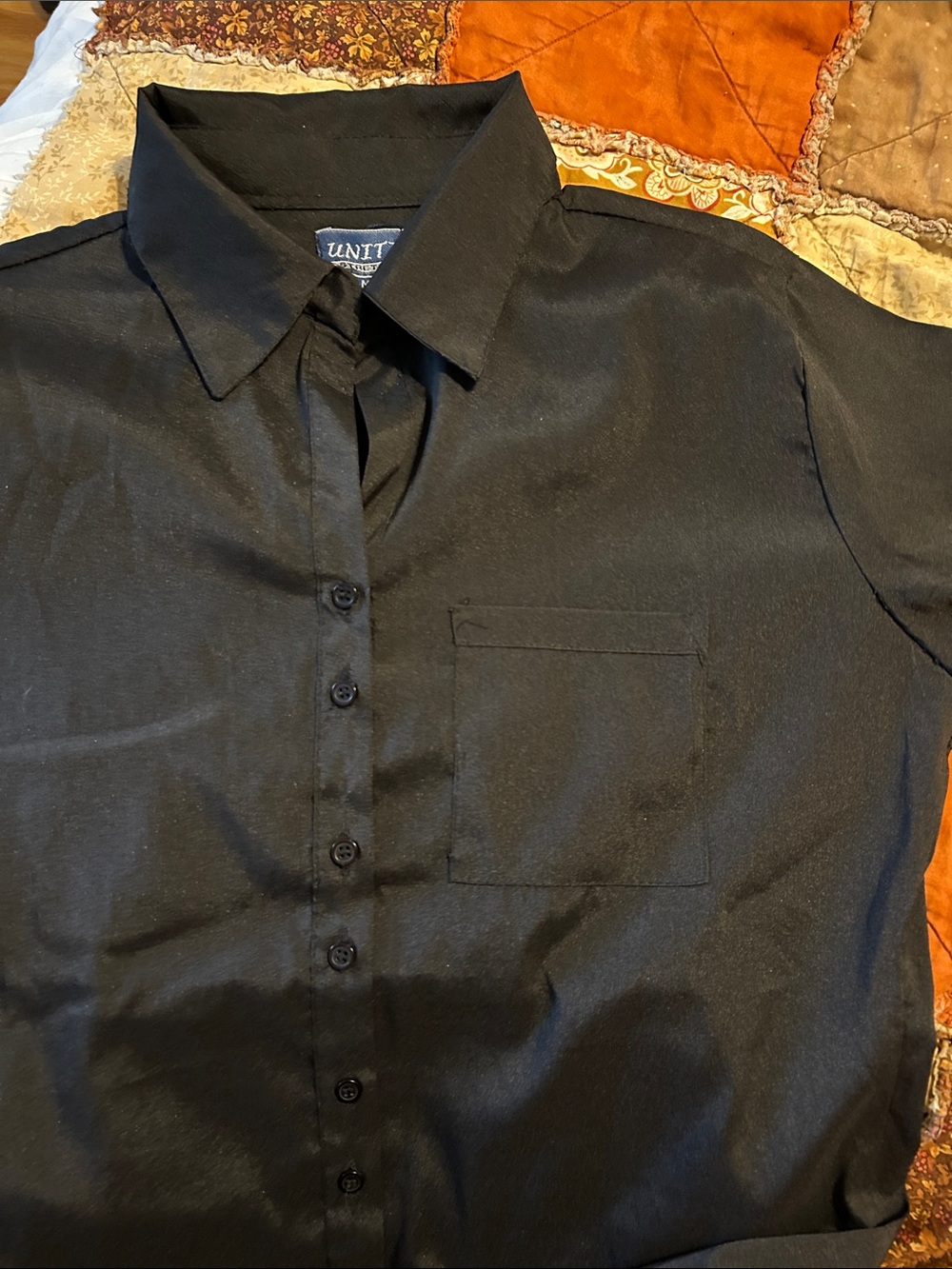 Woman Black Button-Up Shirt
